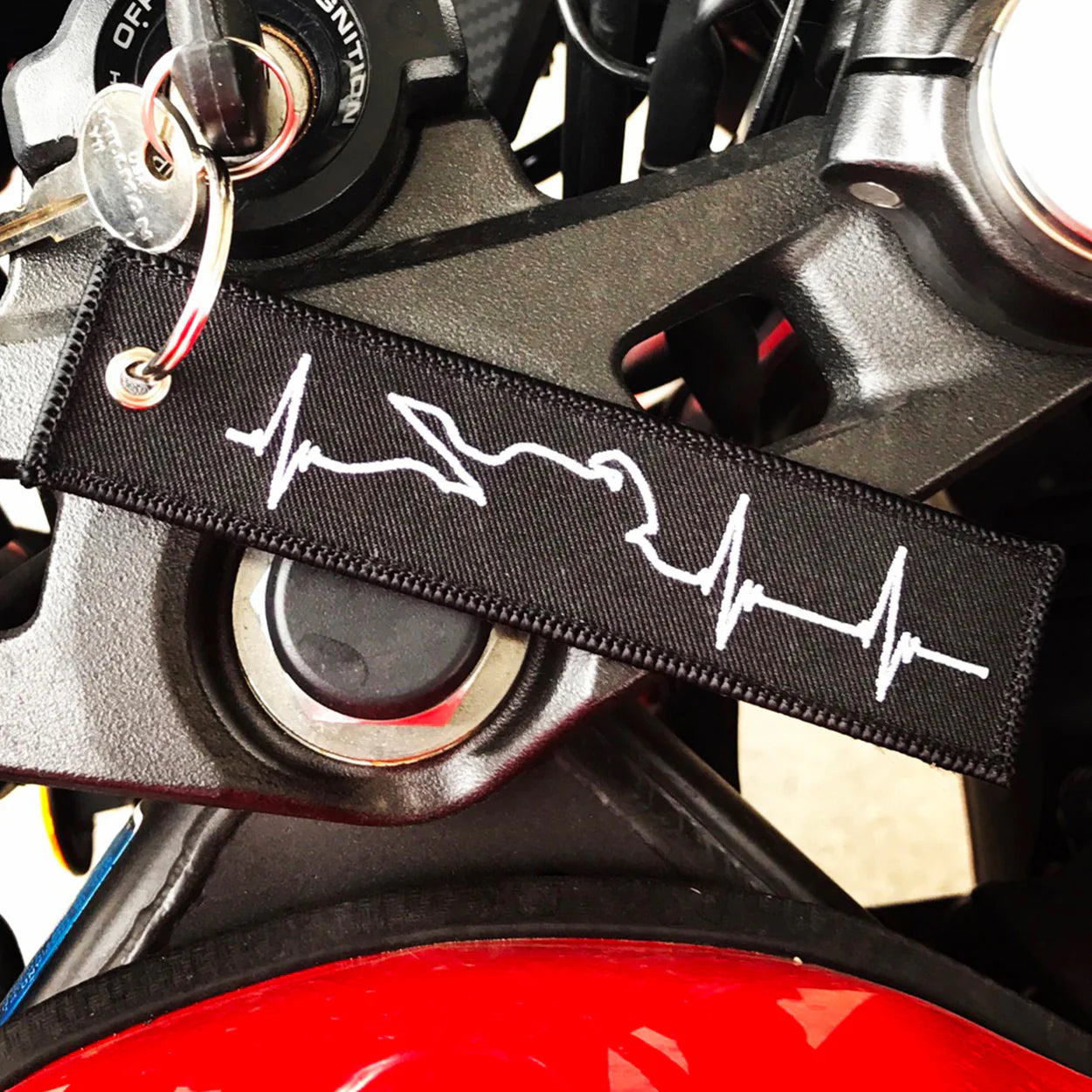Schlüsselanhänger – Motorrad-Herzschlag