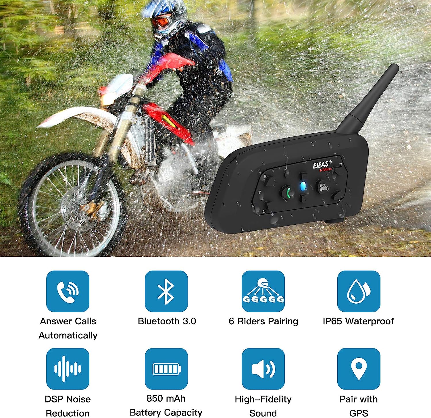 6 riders pro intercom fodsports hot sale