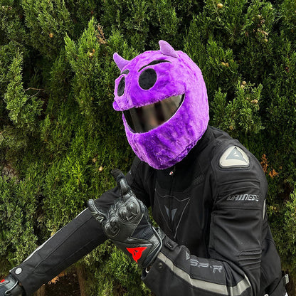 Motorcycle Helmet Cover - Purple Devil