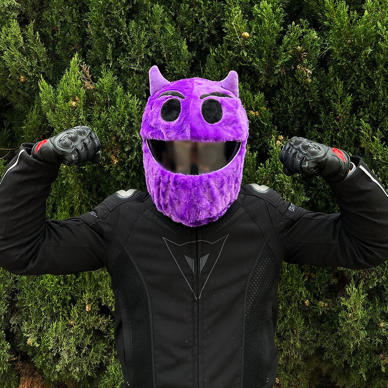 Motorcycle Helmet Cover - Purple Devil